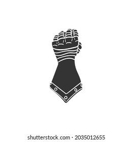 Mittelalterliches Gauntlet Symbol Silhouette Illustration. CKnight Gloves Vektorgrafik Piktogramm Symbol Clip Art. Doodle Sketch Black Sign.