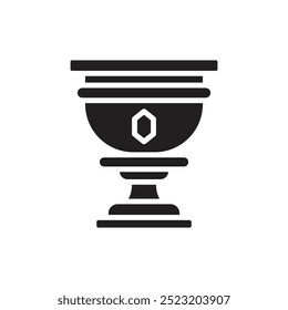Cáliz medieval lleno de iconos Ilustración vectorial