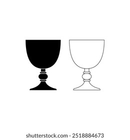 Ícone de goblet medieval isolado no fundo branco