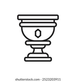 Medieval Goblet Outline Icon Vector Illustration