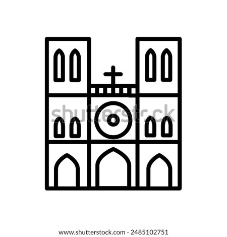 medieval, gothic cathedral, church - vector icon	