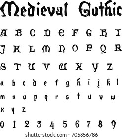 Medieval Gothic Font - Stylized  decorative font - Antique design element