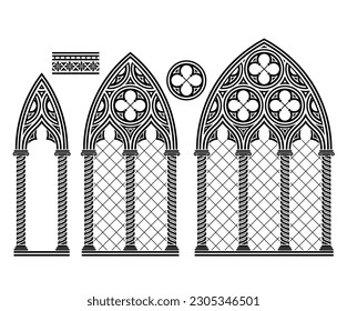 Mittelalterliches gotisches Buntglasfenster