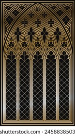 Medieval Gothic stained glass cathedral window