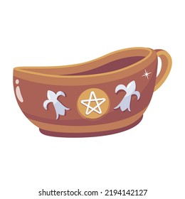 A medieval gravy pot flat icon design