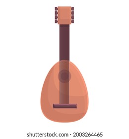 Medieval guitar icon cartoon vector. Music instrument. Oriental oud lute