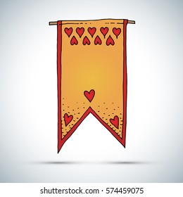 Medieval heart banner