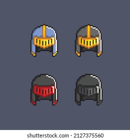 medieval helm set in pixel style