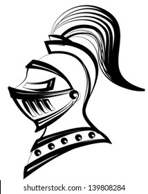 medieval helmet black line