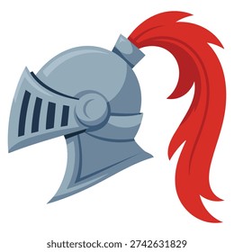 Medieval helmet flat clipart vector illustration isolated design element ideal for history armor knight warfare fantasy and ancient battle themed graphic projects