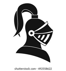 Medieval helmet icon in simple style on a white background vector illustration