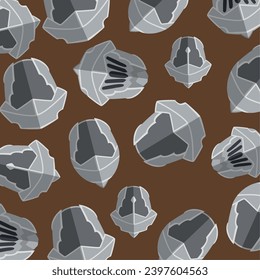 Medieval helmet icons Pattern background Vector illustration