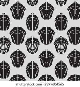 Medieval helmet icons Pattern background Vector illustration