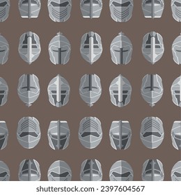 Medieval helmet icons Pattern background Vector illustration