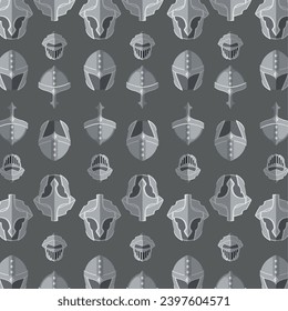 Medieval helmet icons Pattern background Vector illustration