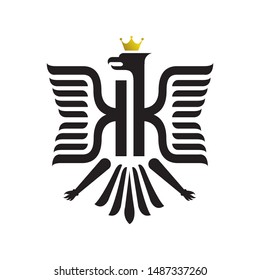 medieval heraldic crest shield emblem powerful bird coat of arms logo 