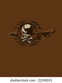 medieval and heraldic logo in skull for shirt or editorial