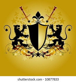 Medieval heraldic shield