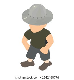 Medieval hero icon. Isometric illustration of medieval hero vector icon for web