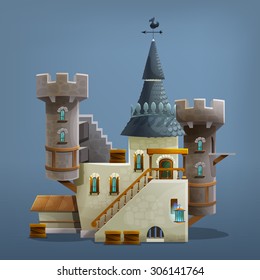 Medieval house. Vector illustration.