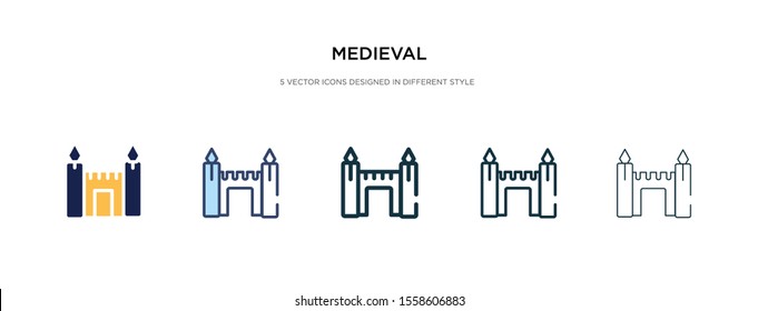 medieval icon in different style vector illustration. two colored and black medieval vector icons designed in filled, outline, line and stroke style can be used for web, mobile, ui