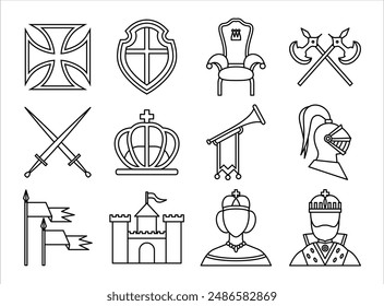Medieval Icon Illustration Set Collection