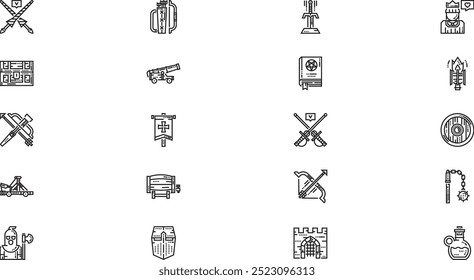 Medieval icons High-Quality Vector Icons Collection with Editable Stroke. Ideal for Professional and Creative Projects.