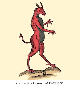 Medieval illustration of Devil Imp Satan
