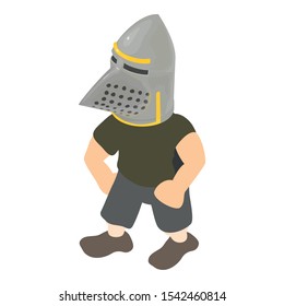 Medieval infantryman icon. Isometric illustration of medieval infantryman vector icon for web