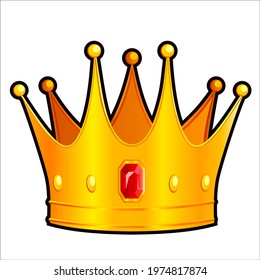 Medieval King Crown Cartoon Vector Illustration