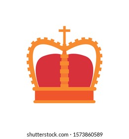 medieval king crown flat style icon vector illustration design