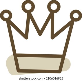 Medieval king crown, illustration, vector on a white background.
