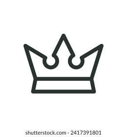 Medieval king crown isolated icon, queen crown vector symbol with editable stroke