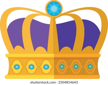 Medieval king crown. Precious golden royal symbol