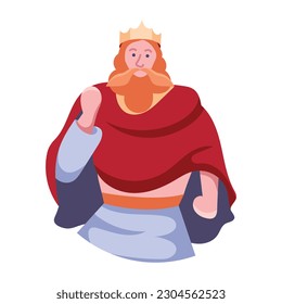 A medieval king illustration in flat style 