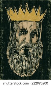 medieval king. monotype style. vector illustration