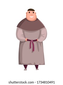 Medieval Kingdom Character. Isolated monk in