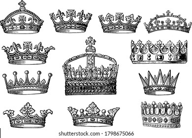 Medieval Kings Crown Engraved Set