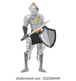 knight medieval ilustración vectorial antiguo gesto de pie diseño eps