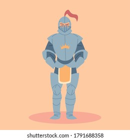 caballero medieval en armor, diseño vectorial de vestuario de caballero