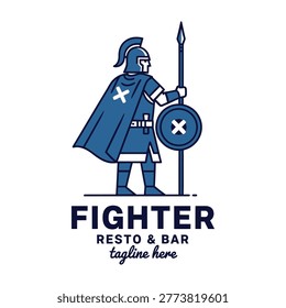 Medieval knight in armor holding shield and spear standing confidently, ready for battle, with a cape flowing behind him in a heroic pose, symbolizing strength and courage.