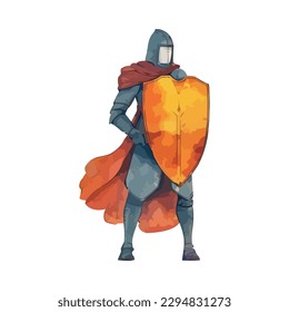 medieval knight in armor icon isolated