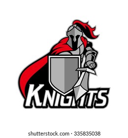 Knight Mascot Shield Stock Vector (Royalty Free) 299584796 | Shutterstock