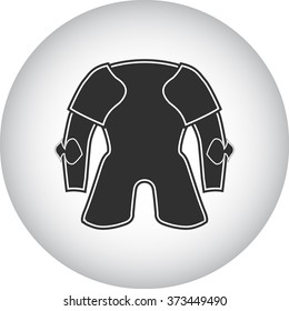 Medieval knight armor simple icon on colorful round background