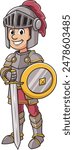 Medieval knight in armor vector illustration
