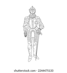 medieval knight armor vector illustration