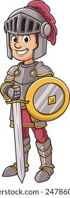 Medieval knight in armor vector illustration