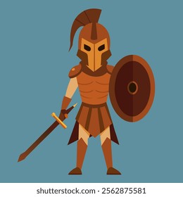 medieval knight in armor and with weapons