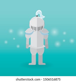 Medieval knight cartoon illustrations, icon