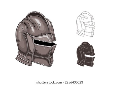 Medieval Knight Helmet with closed visor